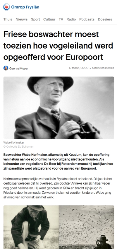 Begin artikel op de website van Omroep Fryslân